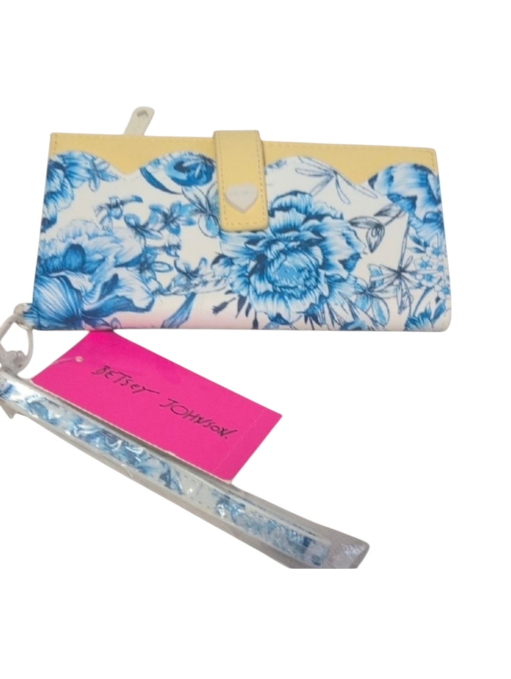 Betsey Johnson Blue Floral Wristlet Clutch